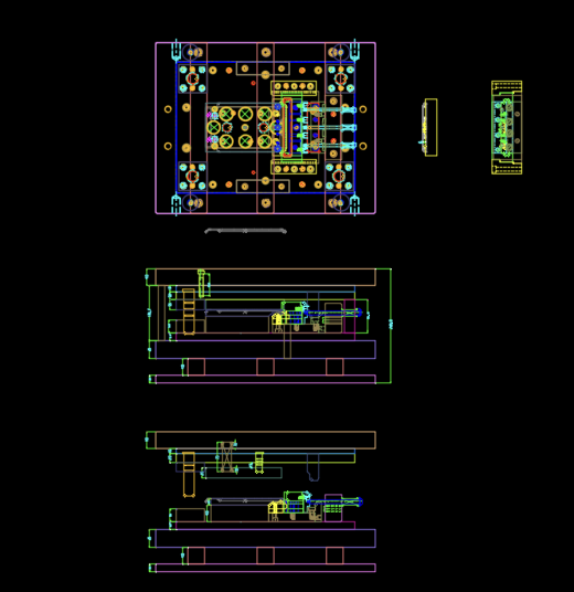 平板电脑后盖长边侧切模具图缩略图